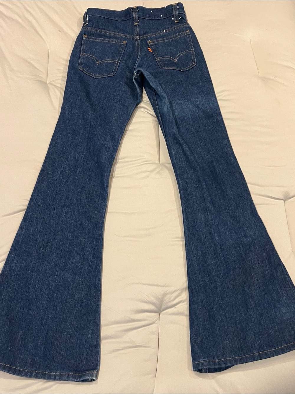 Vintage Levis Jeans 26x32 Blue Denim Orange Tab 784 Bootcut Flare Dark Wash - Picture 2 of 9